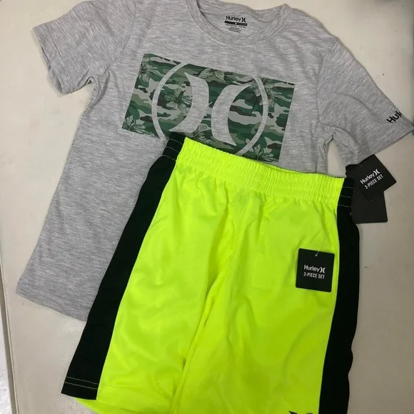 Hurley Big Boy neon camouflage shorts set - Picture 2 of 6